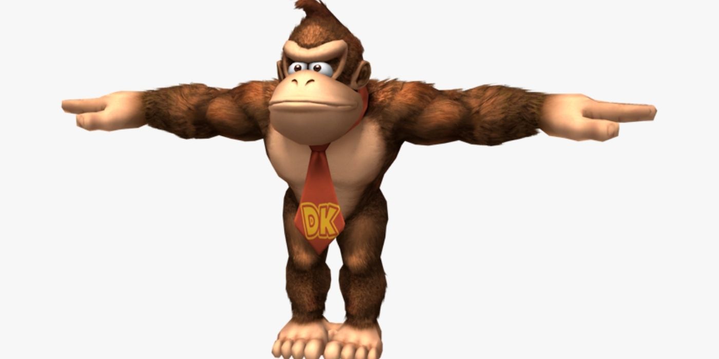 Donkey Kong posing with his arms spread.