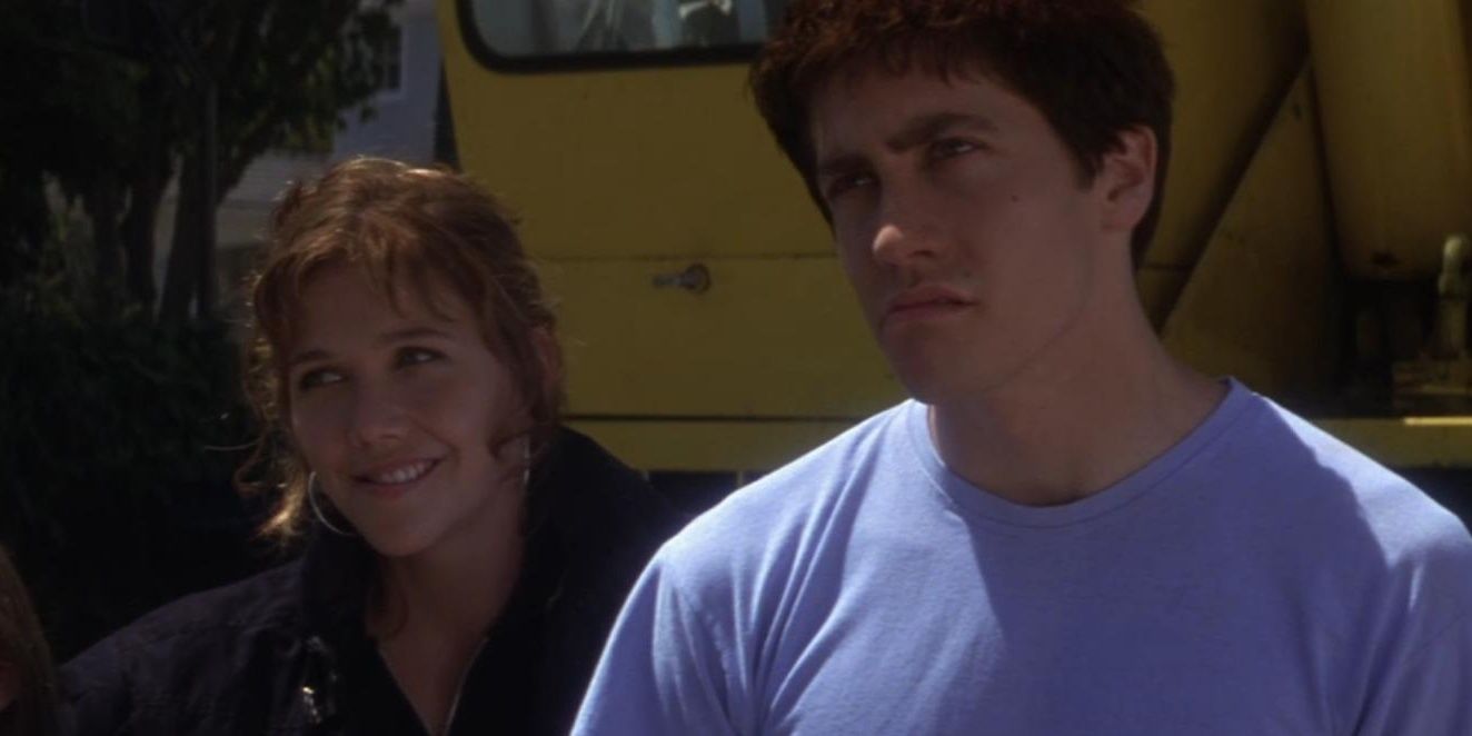 Donnie Darko and his sister standing outside