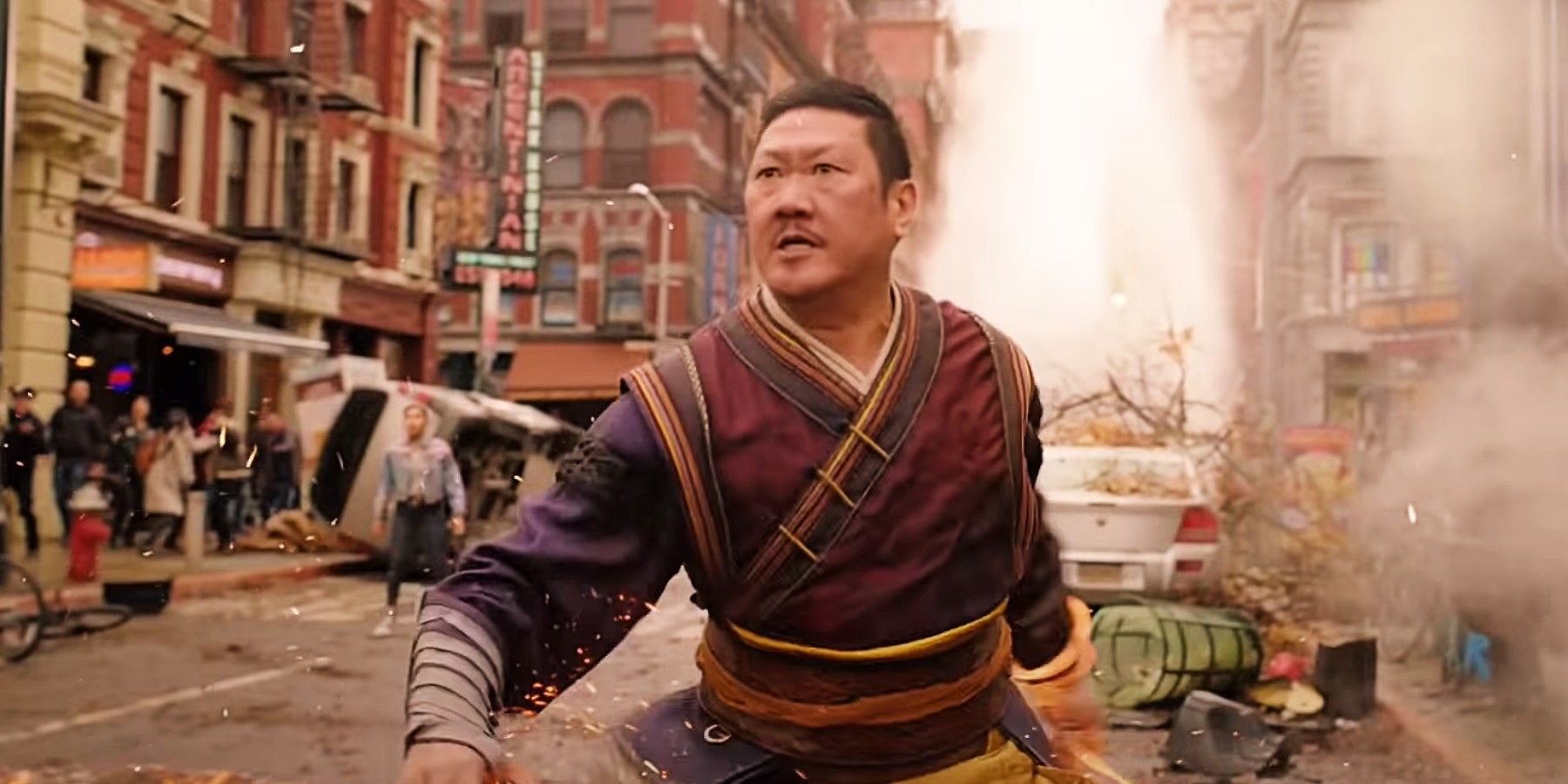 Wong fighting on the street in Doctor Strange in the Multiverse of Madness