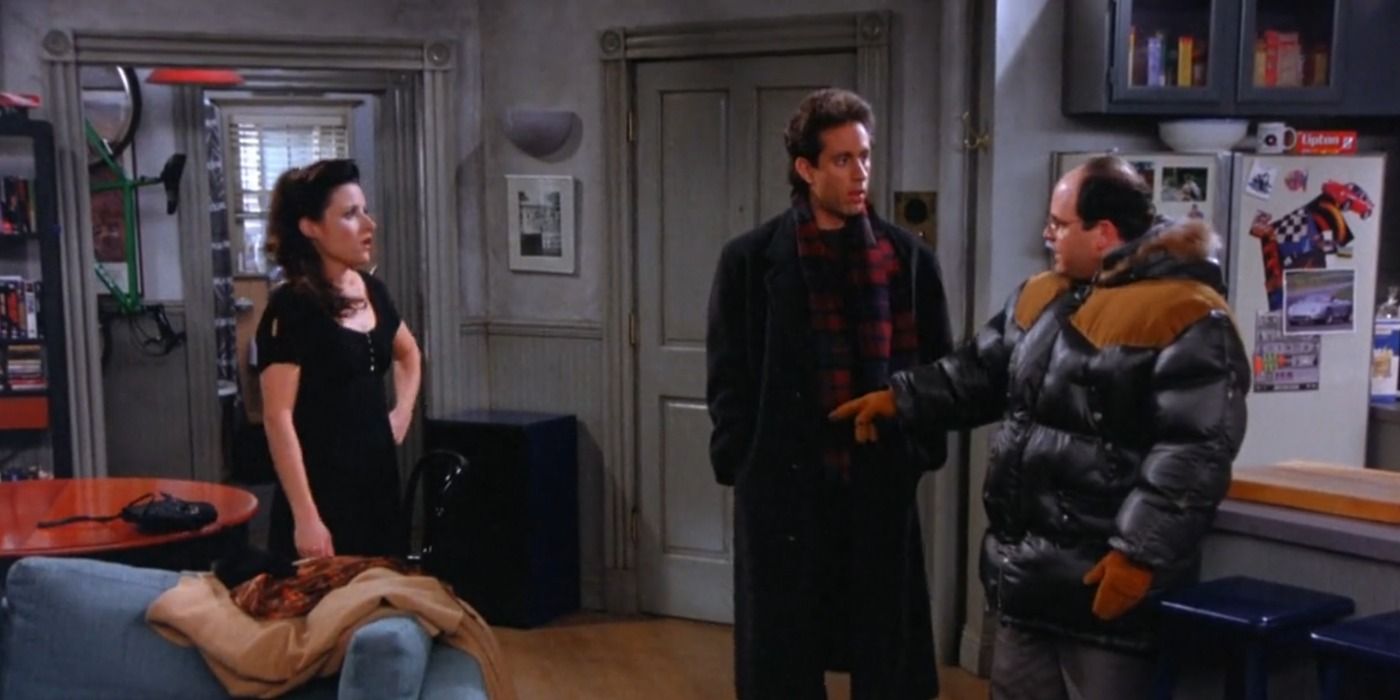 Elaine and George talking at Jerry's in Seinfeld