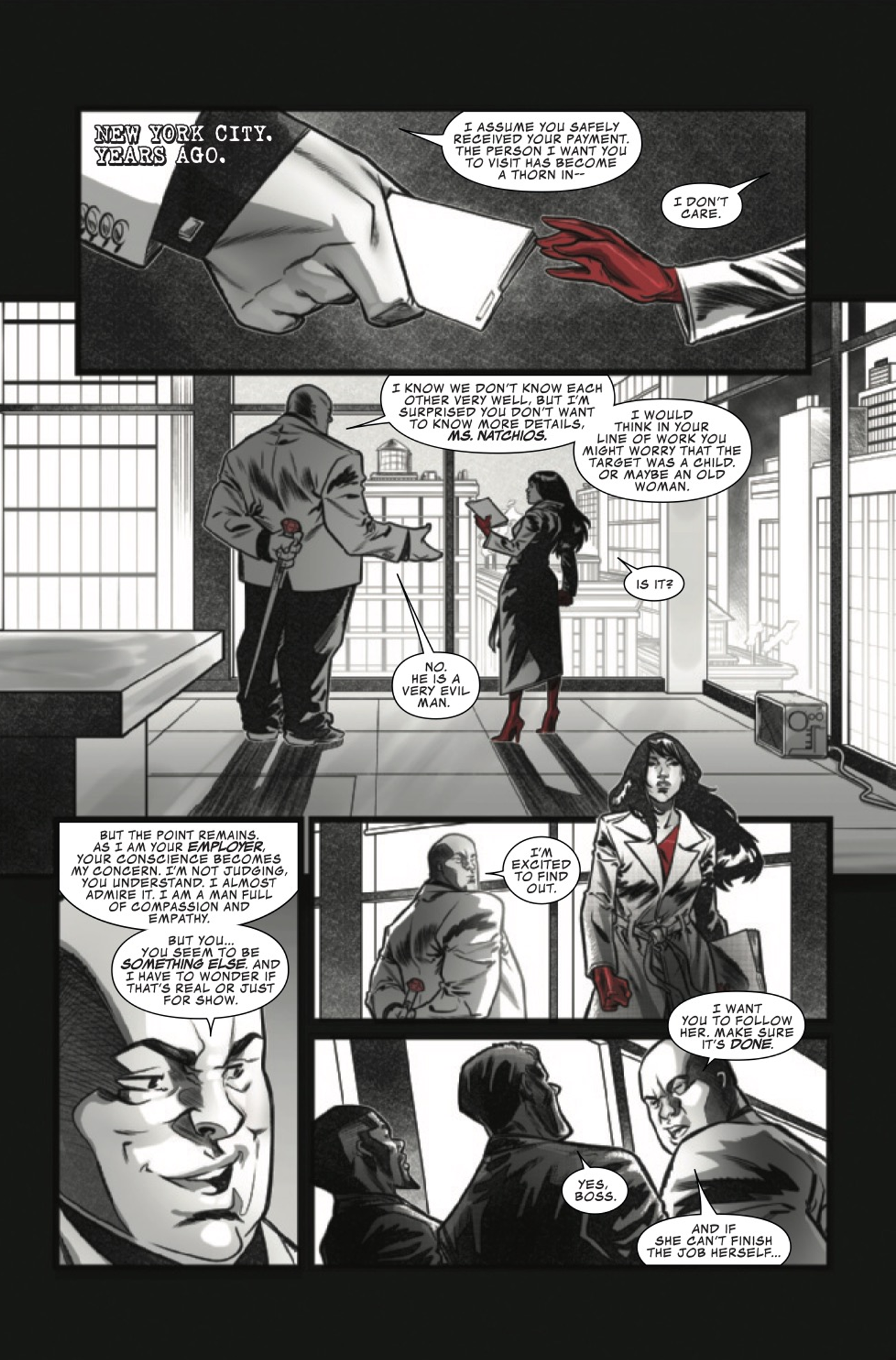 Elektra black white blood #4 preview page 2