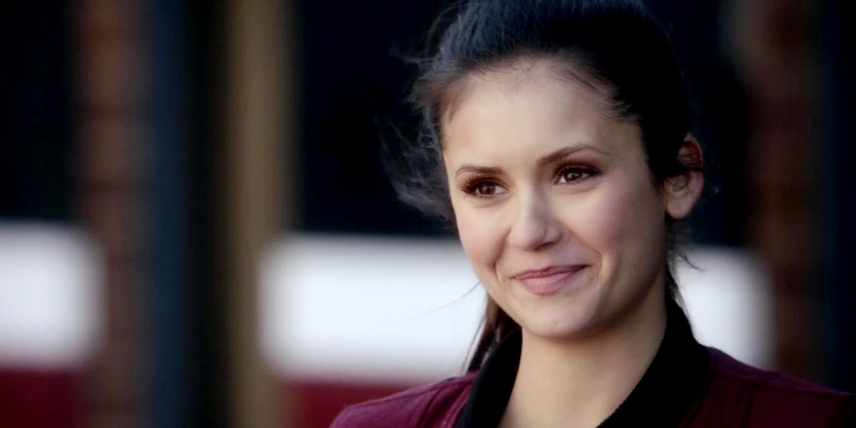 Elena Gilbert in cheerleading outfit on The Vampire Diaries