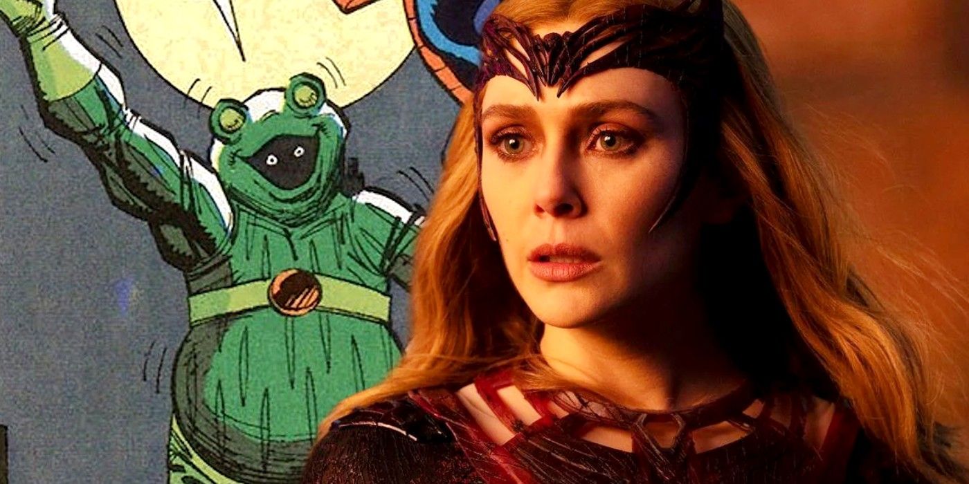 Elizabeth Olsen as Wanda Scarlet Witch in Doctor Strange 2 and Frog-Man