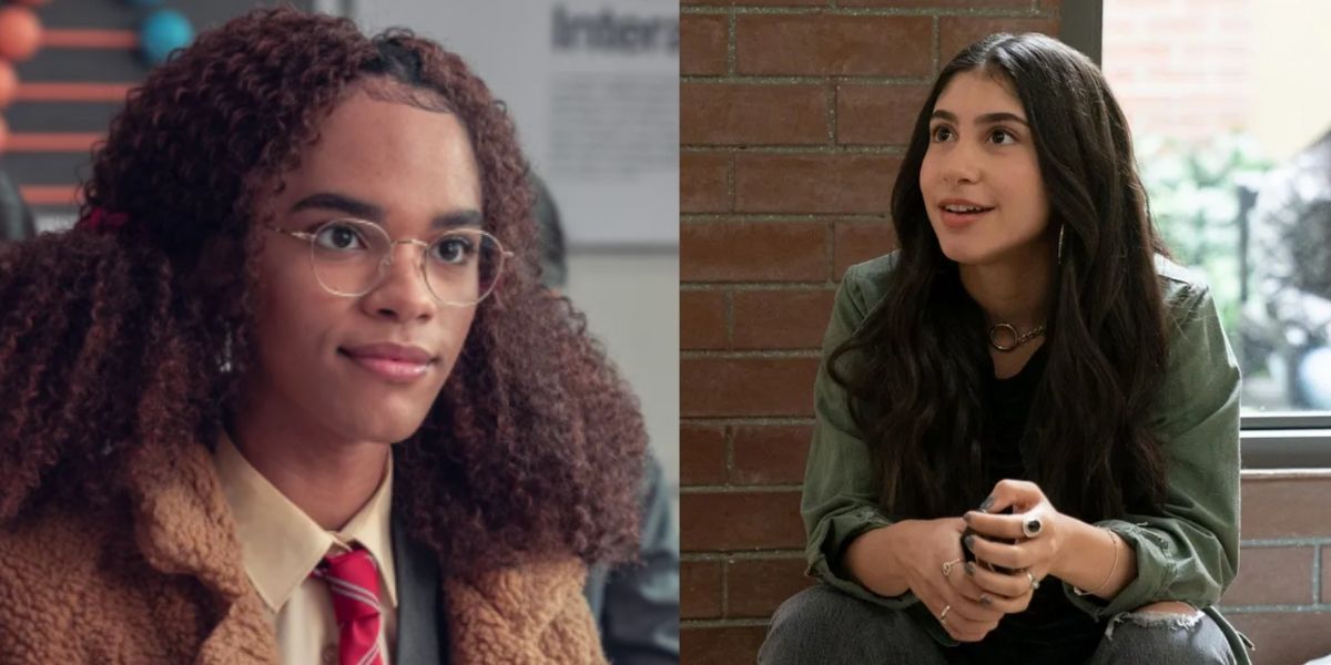 Split image of Elle and Pilar at their schools