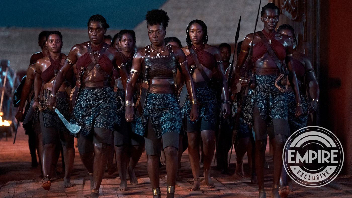 Empire Exclusive image of the cast of The Woman King, including Viola Davis, Lashana Lynch, and Sheila Atim