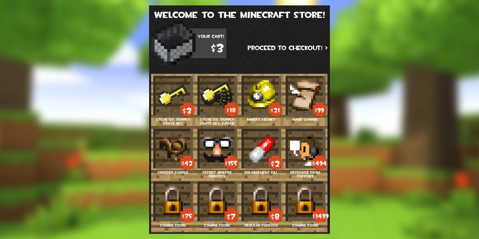Every Minecraft April Fools Joke (Including 2022) Store Microtransactions