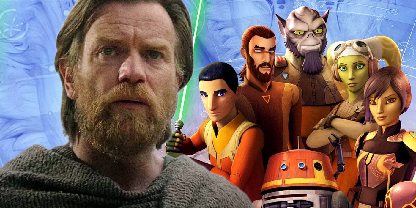 Ewan McGregor as Obi-Wan Kenobi with the Star Wars Rebels cast