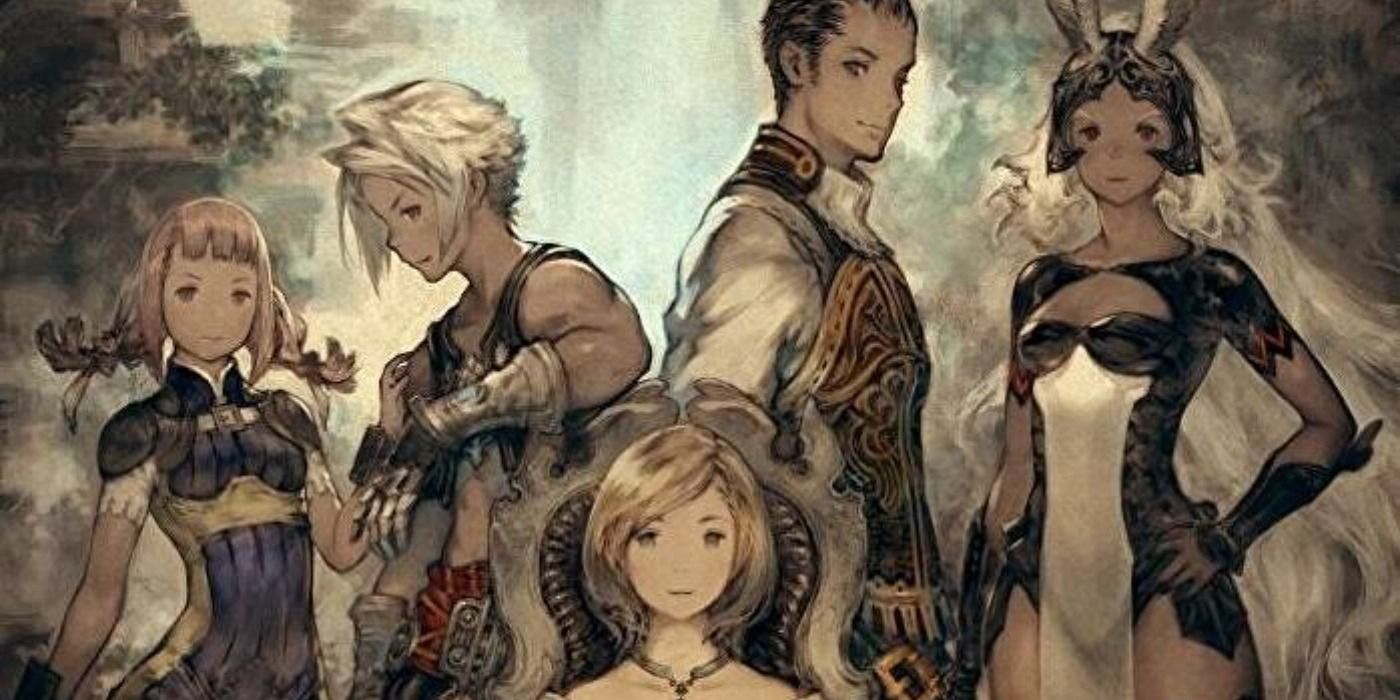 Hand-drawn styled cover art of the main cast of Final Fantasy XII.