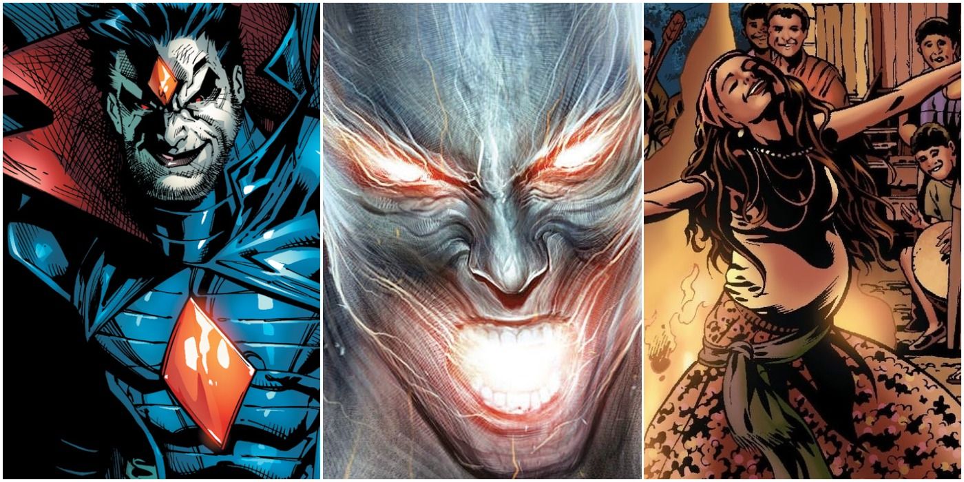 Split image of Mister Sinister, Promethus, and Cynthia Von Doom