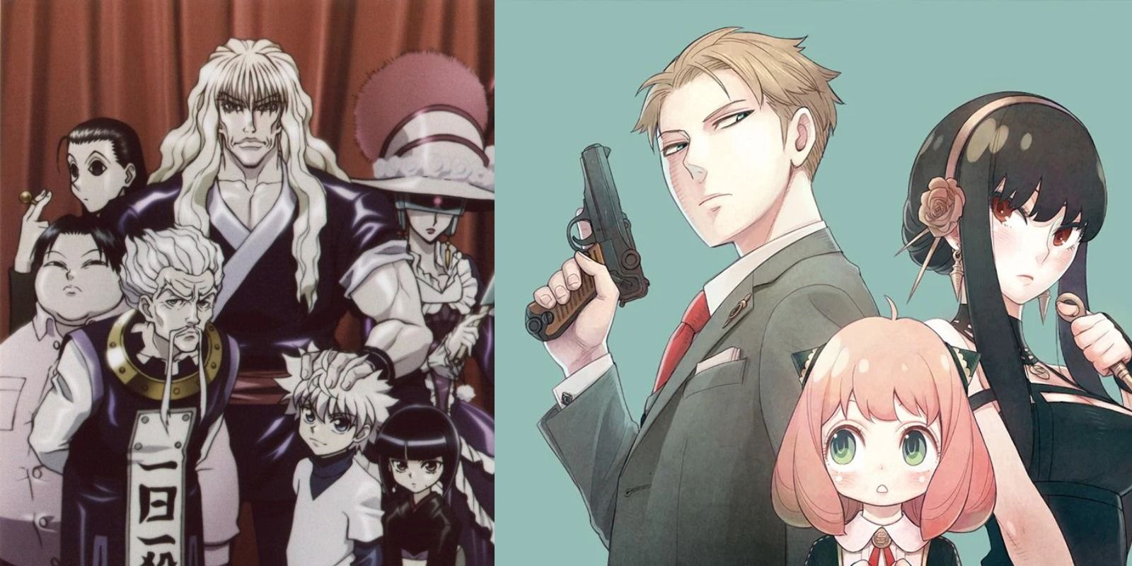 Split image of anime families