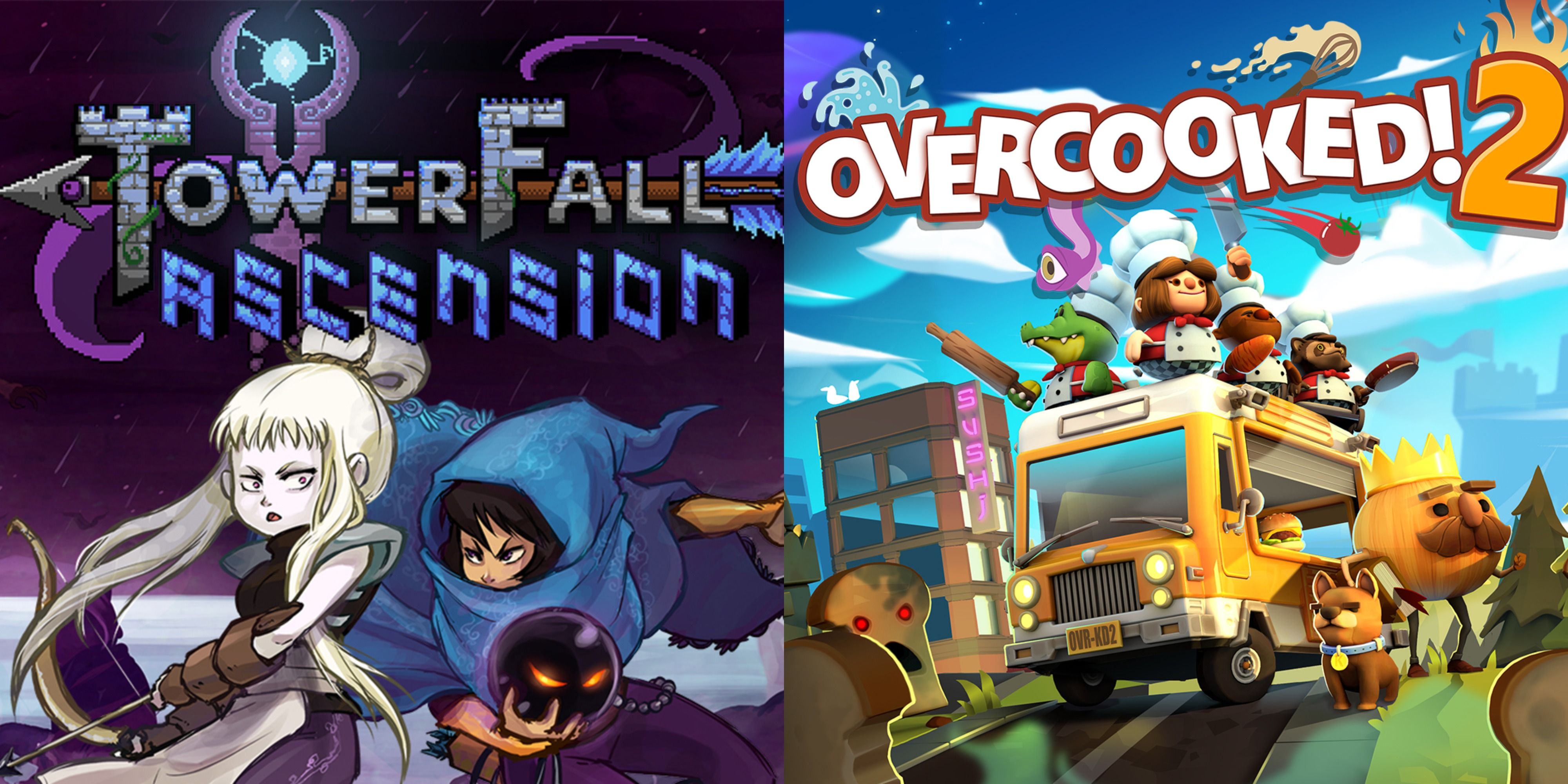 Featured image TowerFall Ascension and Overcooked 2