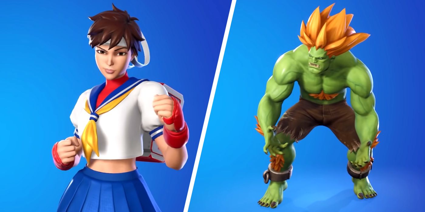 Fortnite Street Fighter Skins Versions vs Street Fighter 5 version