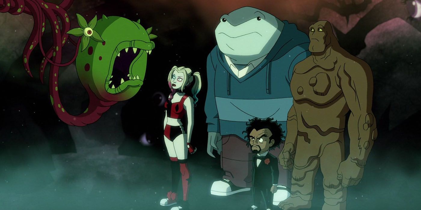 Frank Harley King Shark Dr Psycho and Clayface in the Harley Quinn animated series