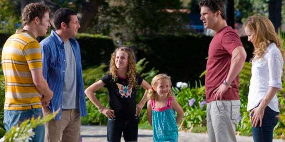 Seth Rogen, Adam Sandler, Maude and Iris Apatow, Eric Bana and Leslie Mann in Funny People