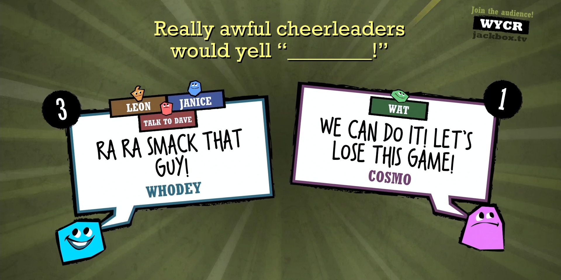 Gameplay from Quiplash XL in the Jackbox Party Pack 2
