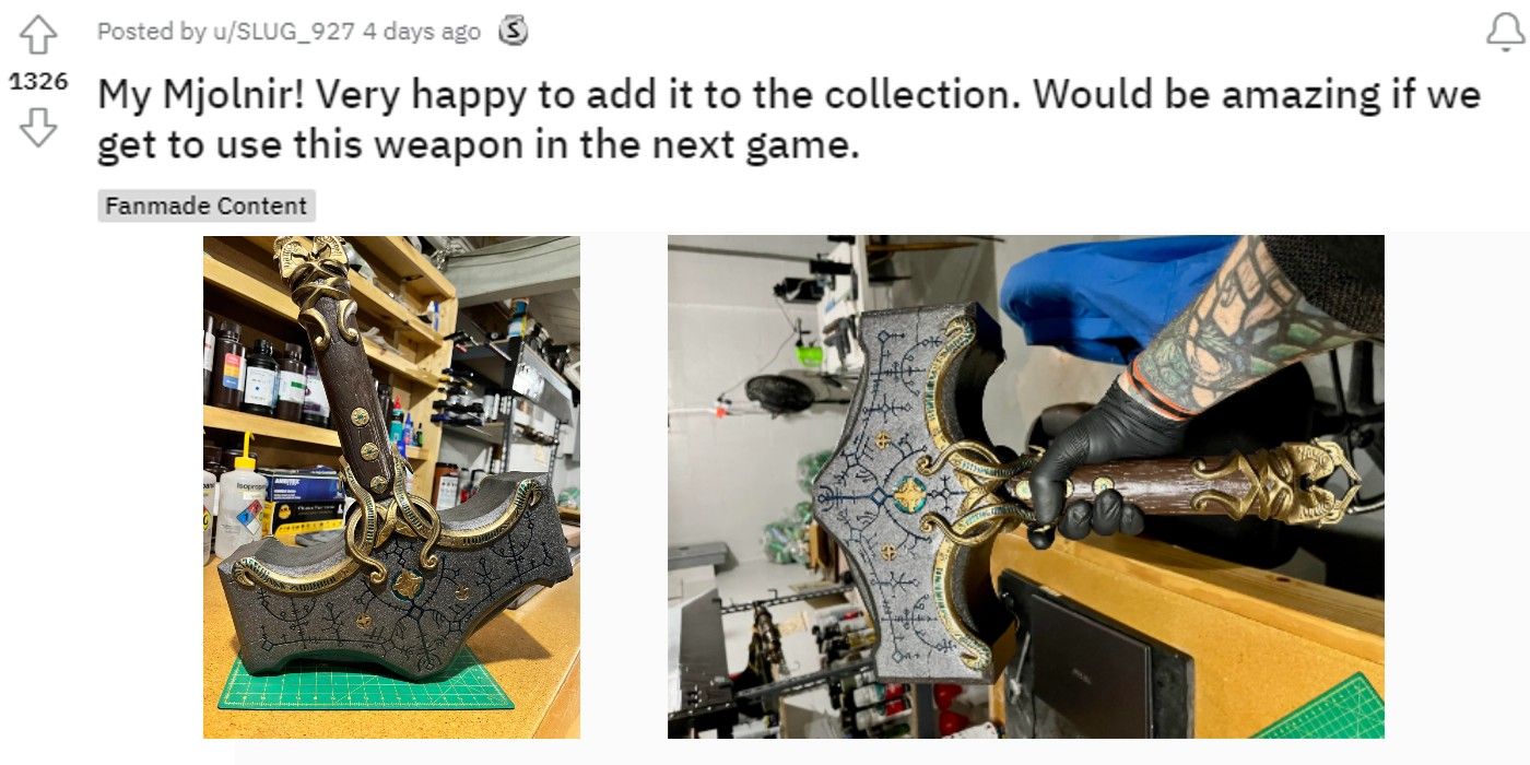 God of War Fan Shares Perfect Replica Mjölnir Hammer