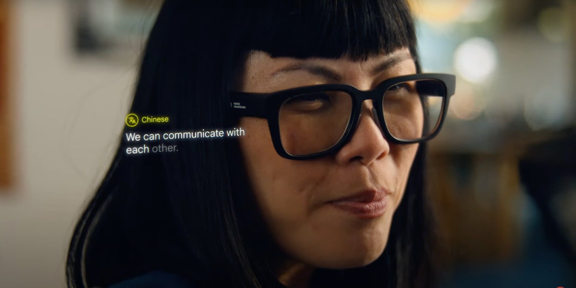 Google AR Glasses Translating Transcribing Mandarin