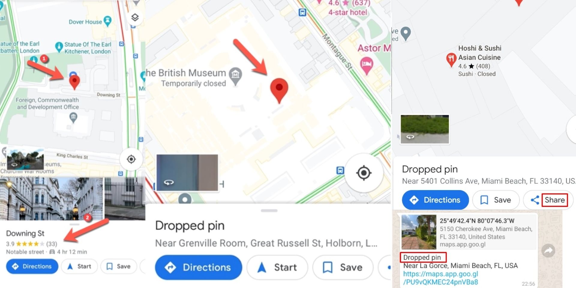 drop pin google maps