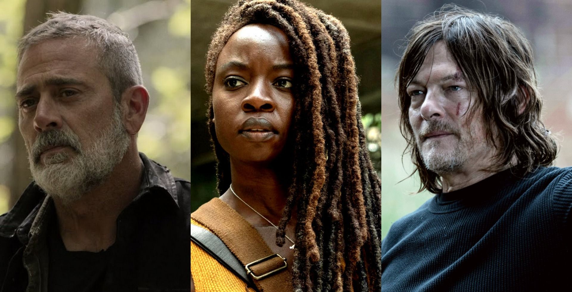 Negan, Michonne, and Daryl in The Walking Dead.