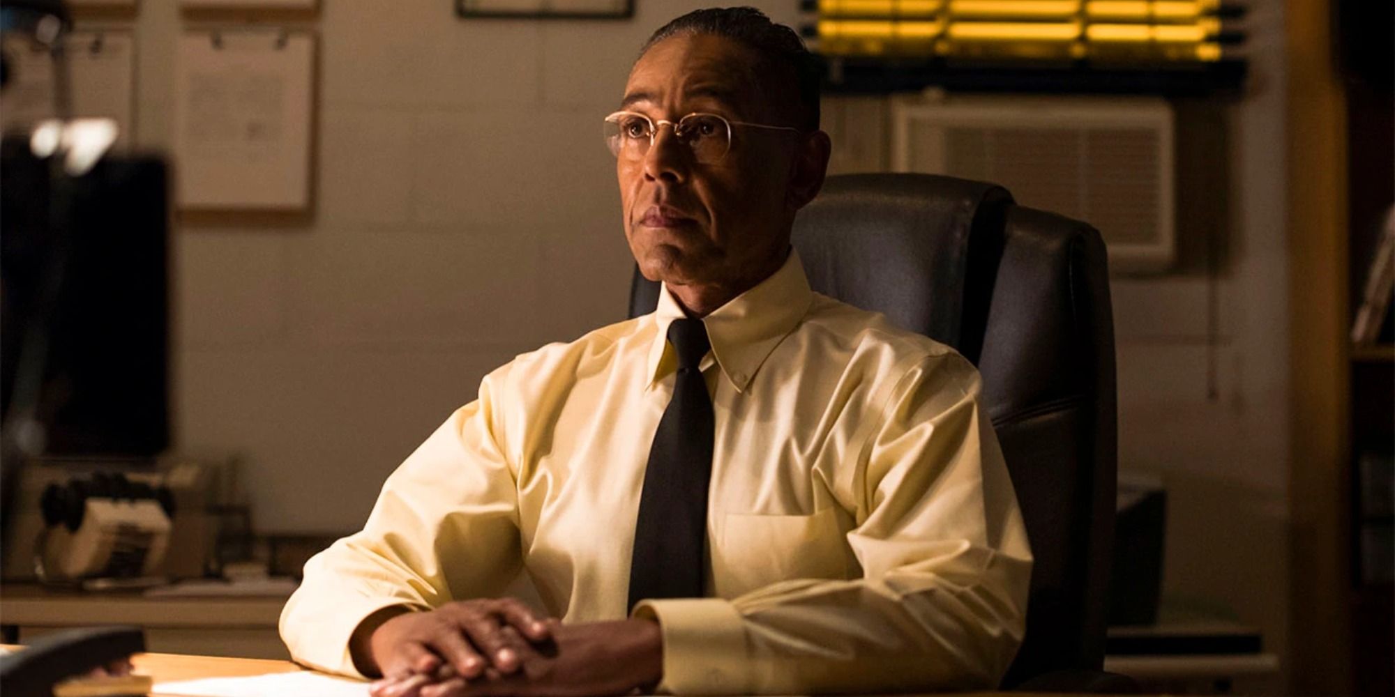 Gus Fring sitting at his desk in Better Call Saul