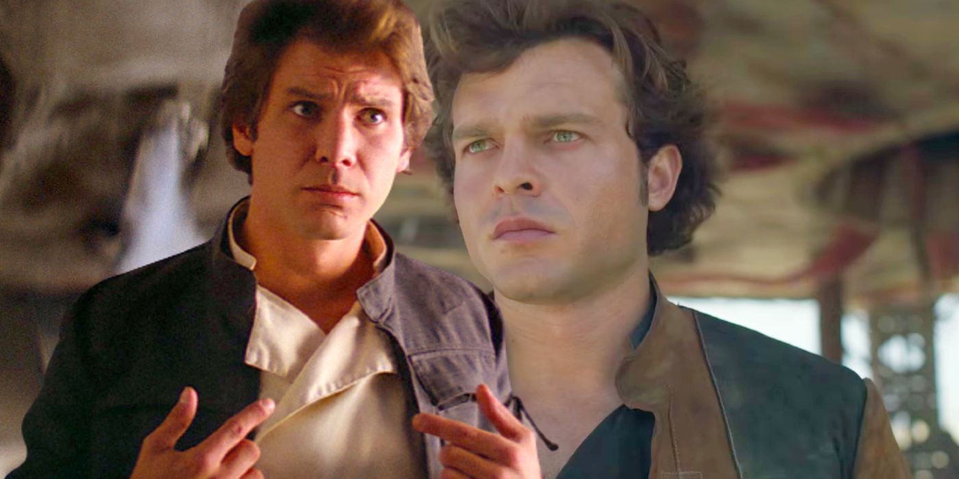 Harrison Ford and Alden Ehrenreich as Han Solo