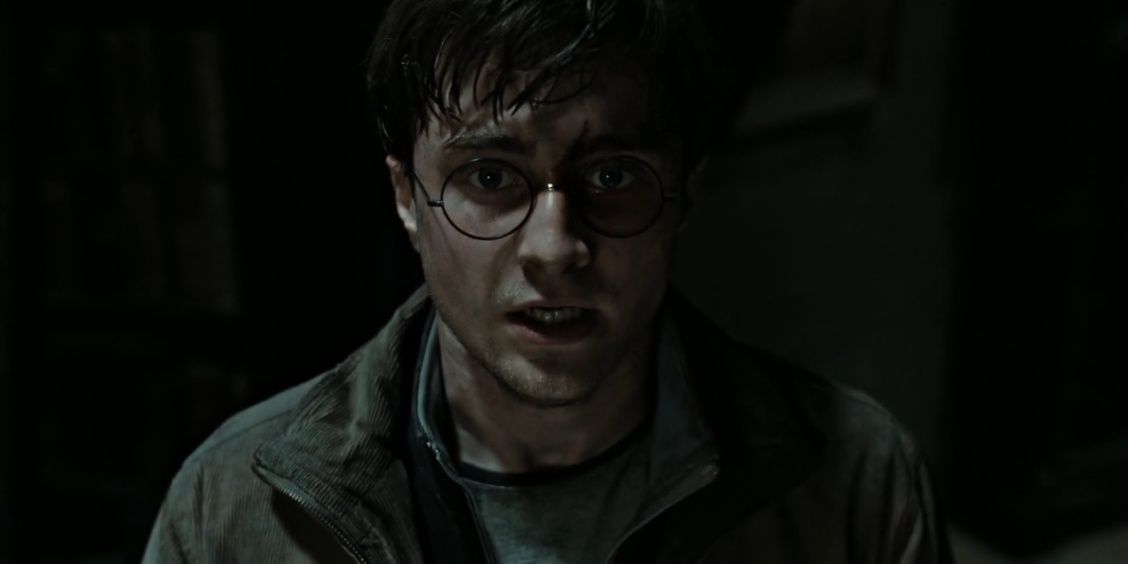 Harry Potter looking terrified in Deathly Hallows 