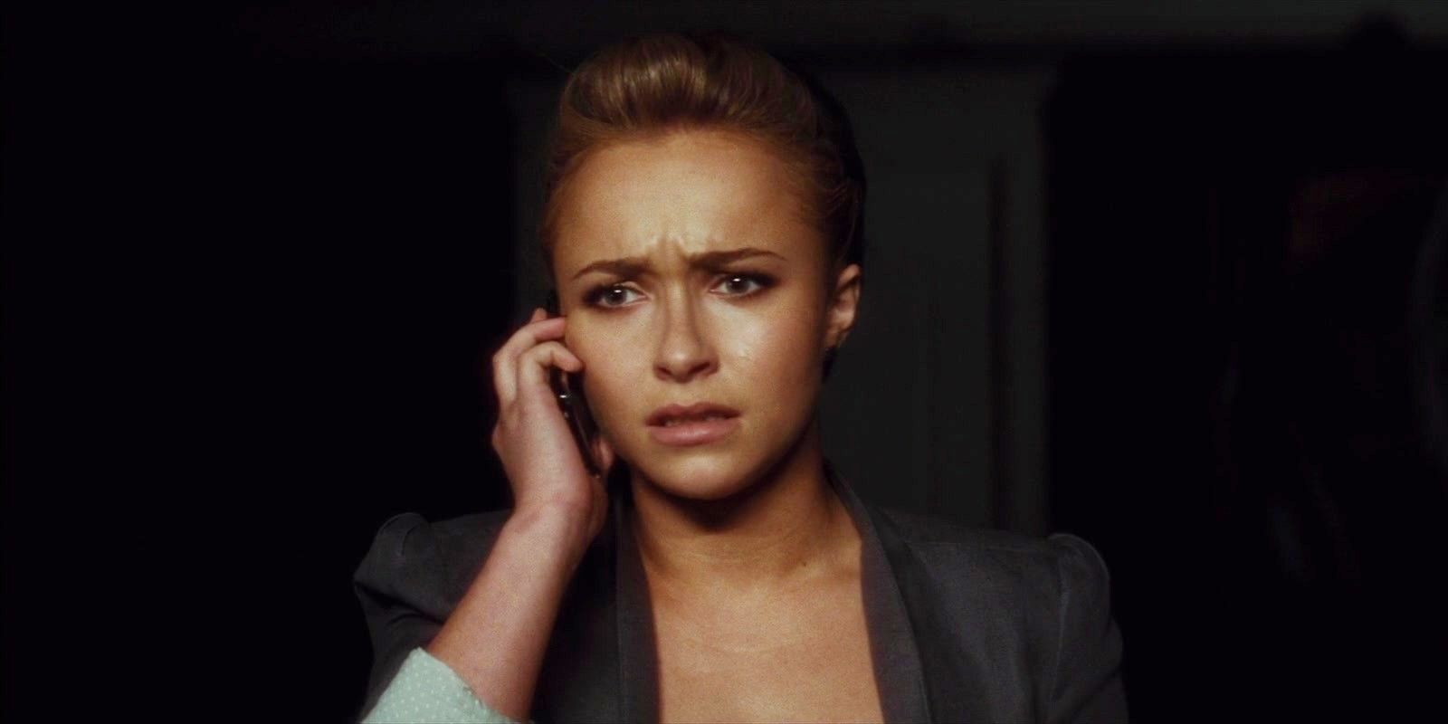 Hayden Panettiere talking on the phone as Kirby Reed in Scream 4.