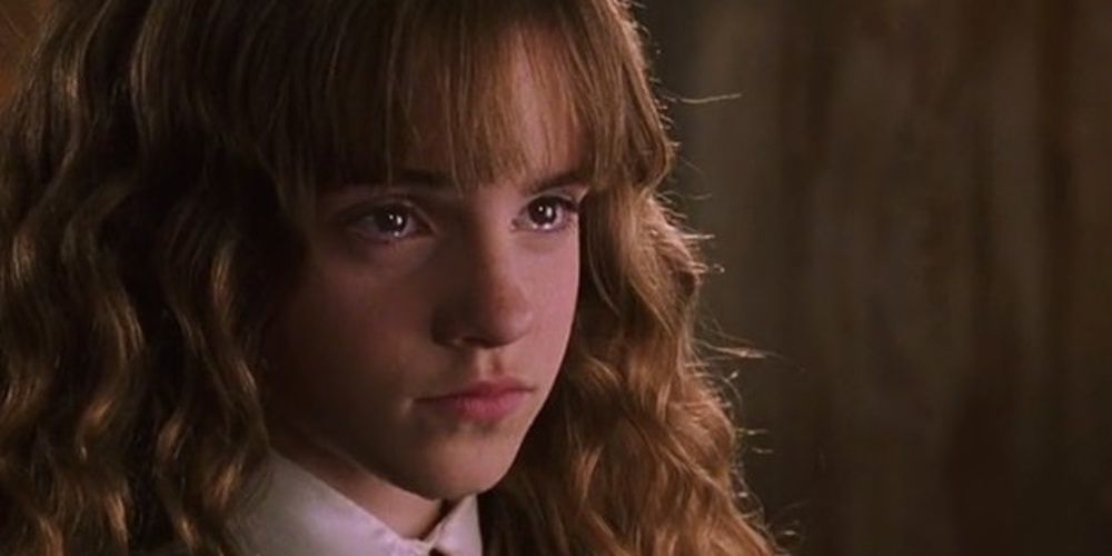 Hermione Granger chorando em Harry Potter e a Câmara Secreta 