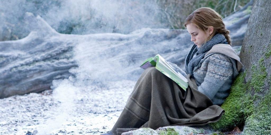 Hermione Granger in a forest in Harry Potter and the Deathly Hallows - Part 1