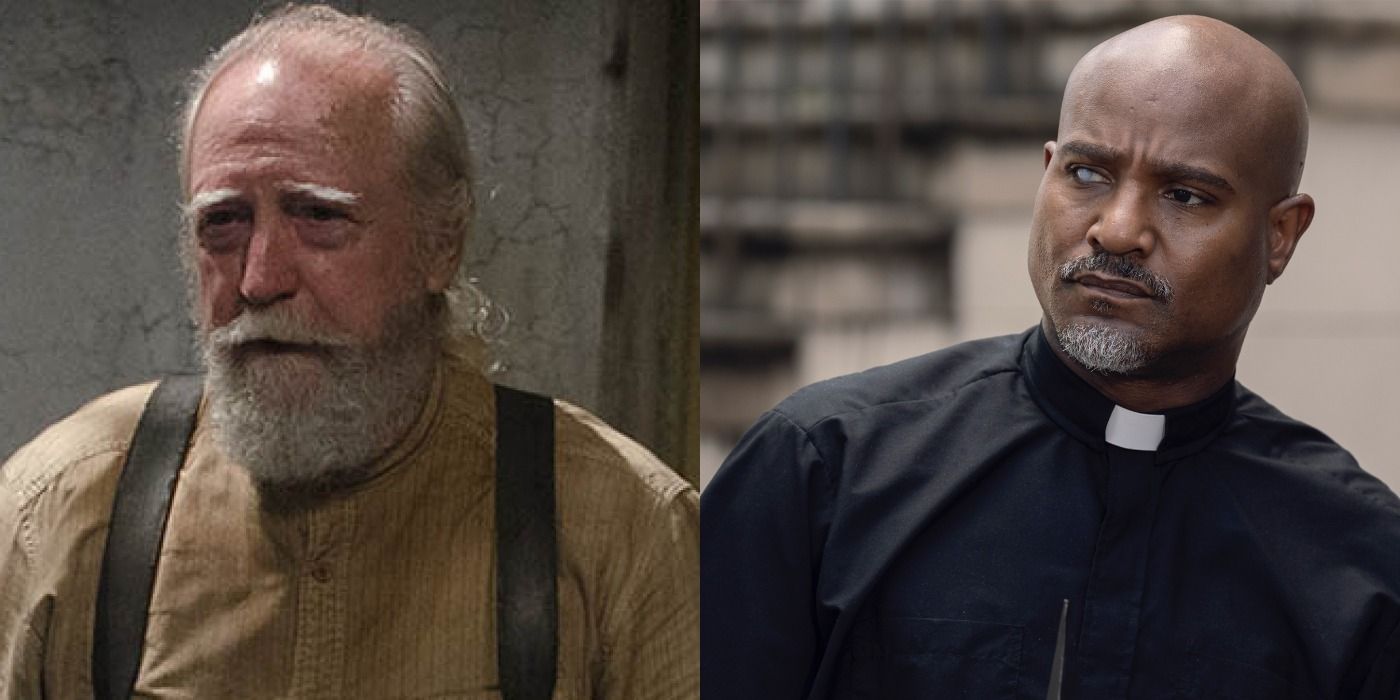 Hershel and Gabriel from The Walking Dead. 