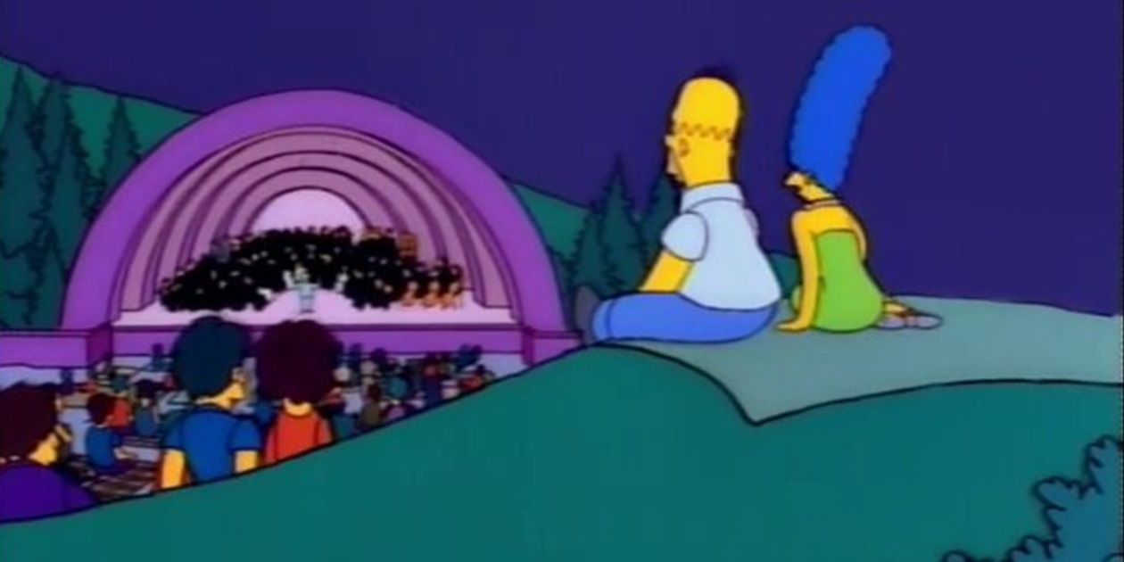 Homer and Marge watch a John Williams concert in The Simpsons
