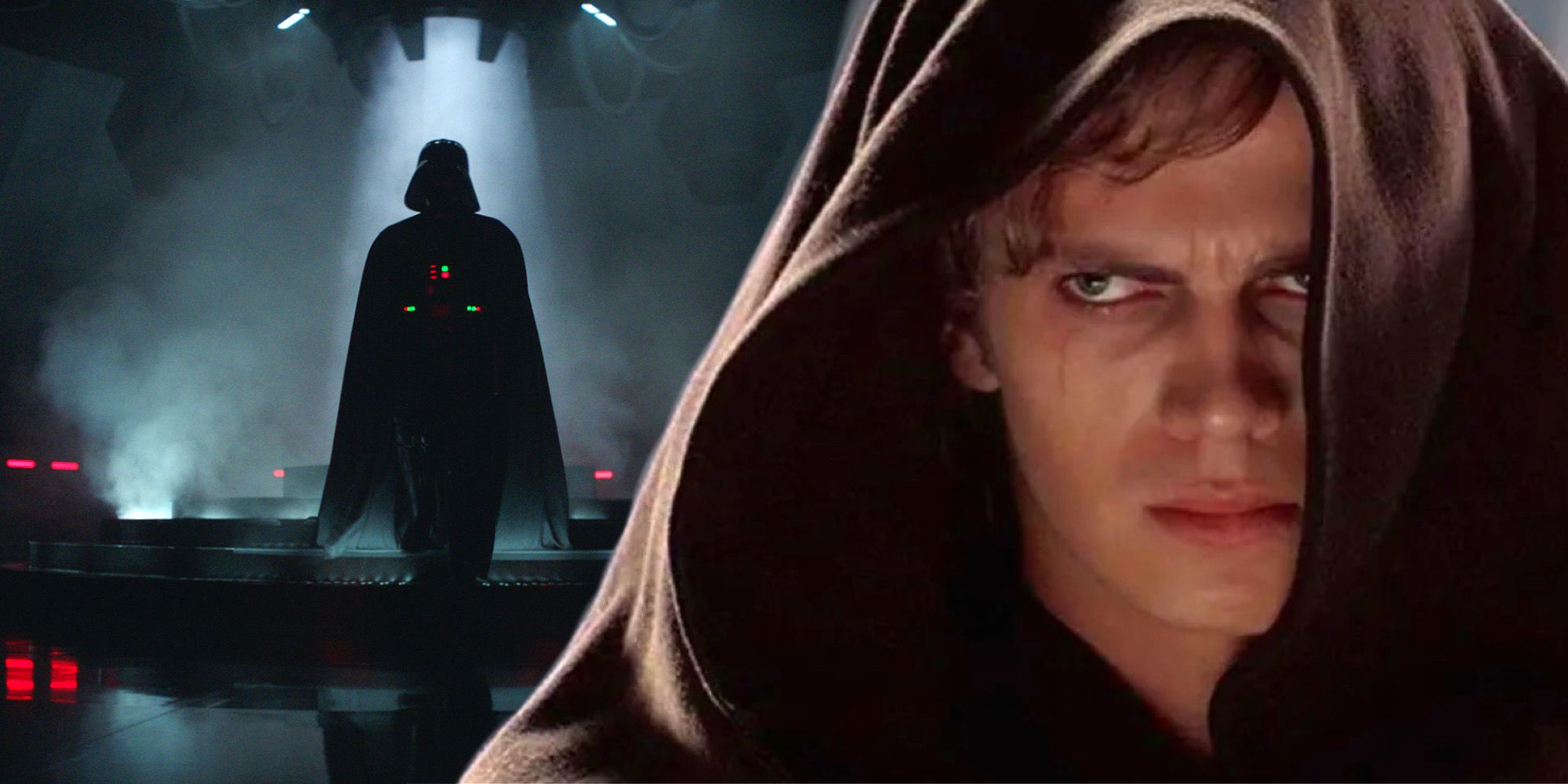 Hooded Fallen Anakin Skywalker And Obi Wan Kenobi's Darth Vader