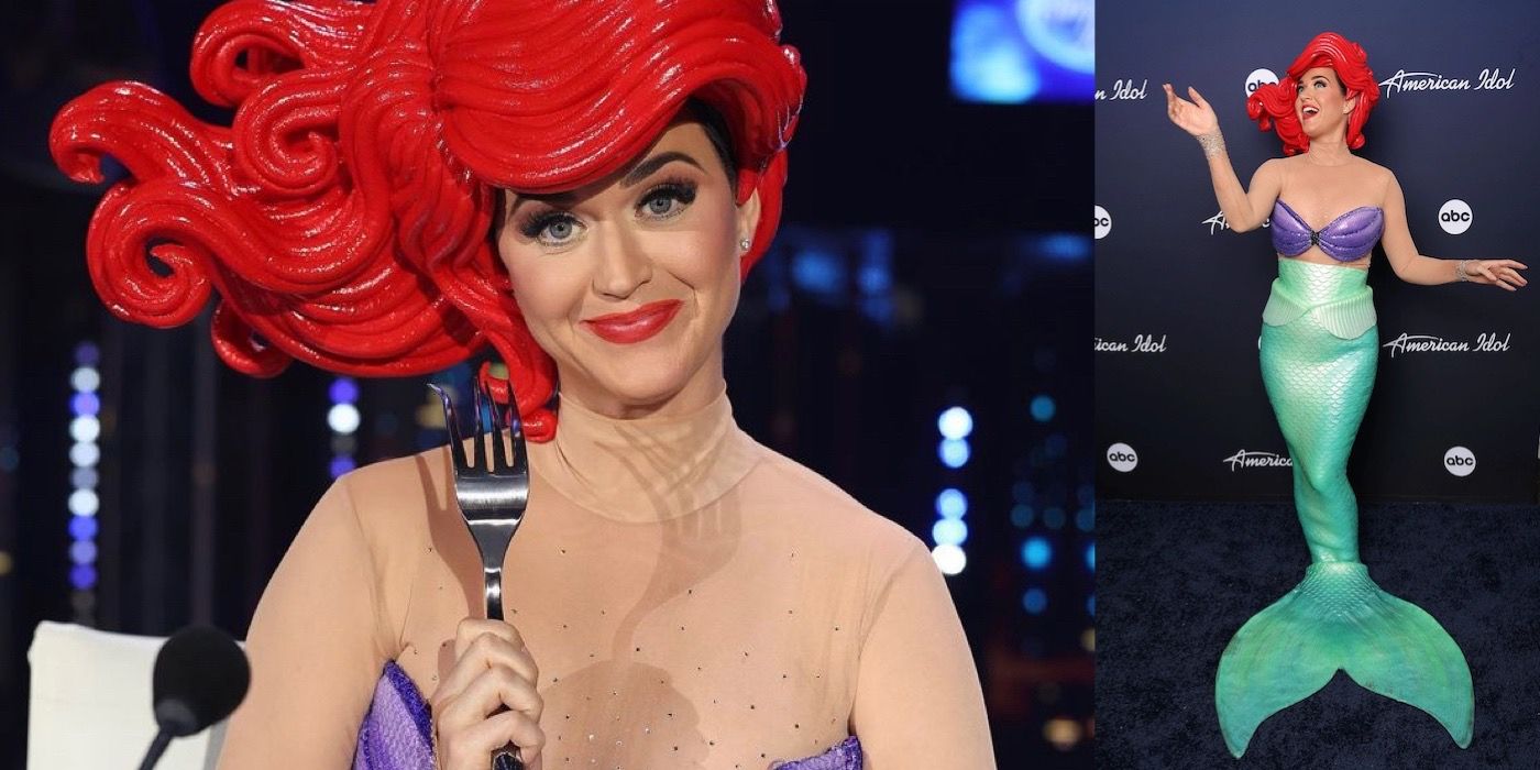 Katy Perry Ariel American Idol dressed as the little mermaid
