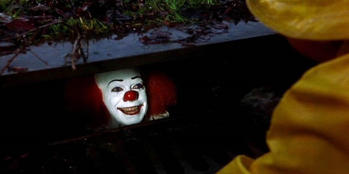 Pennywise in the storm drain in Stephen King&rsquo;s It.