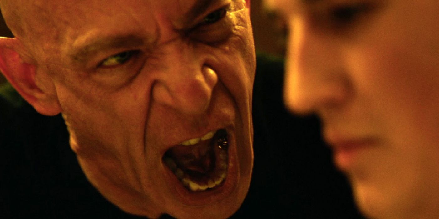 JK Simmons as Terrence Fletcher screaming at Miles Teller's Andrew Neiman in Whiplash
