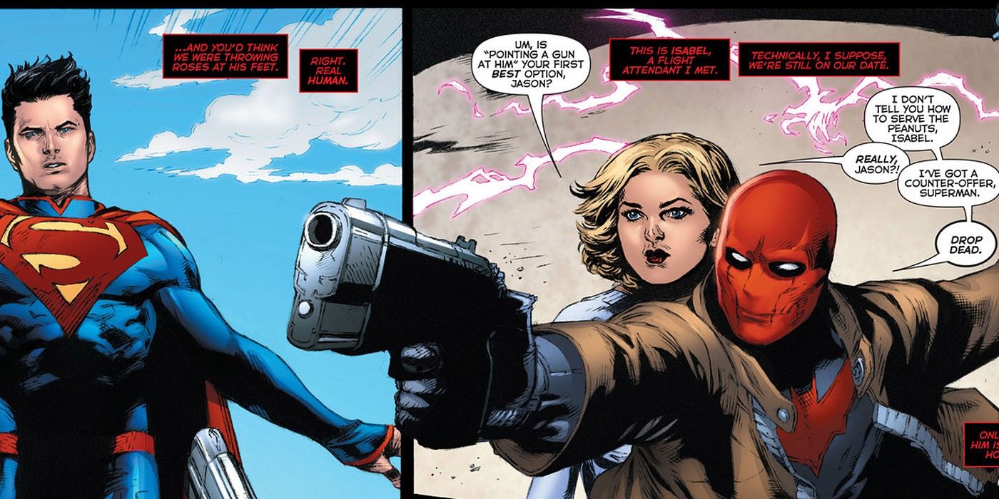 Red Hood protects his girl.