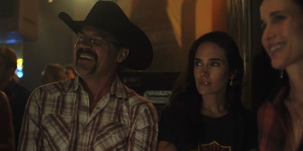 Jennifer Connelly and Josh Brolin at a party in Only the Brave 