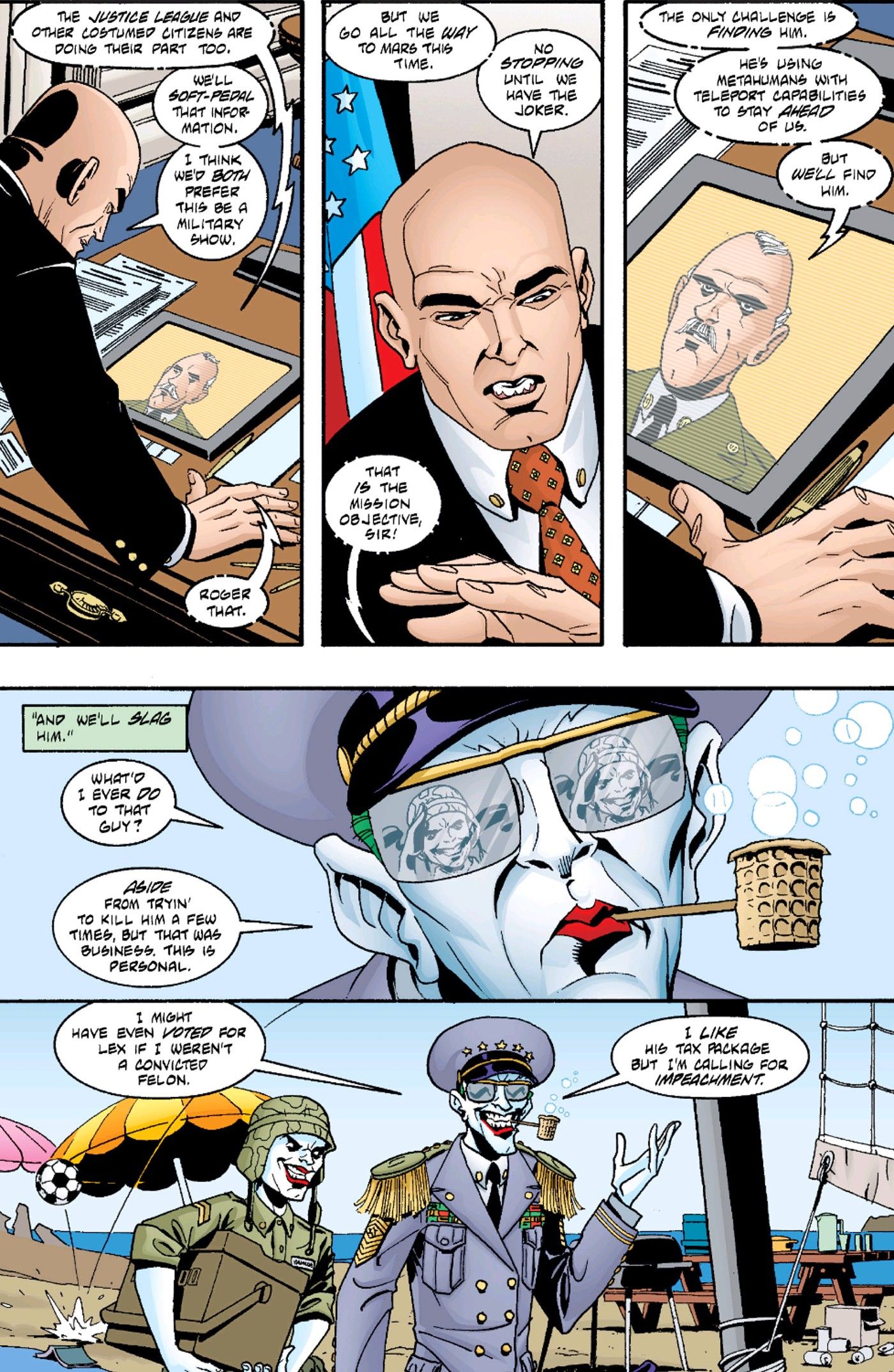 Joker threat and report to Lex Luthor in Joker&rsquo;s Last Laugh