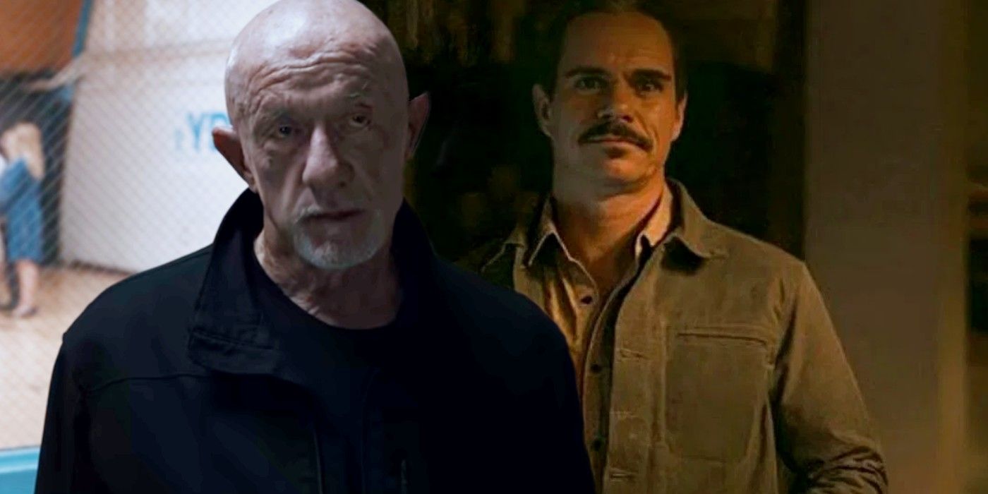 Jonathan Banks as Mike and Tony Dalton as Lalo in Better Call Saul