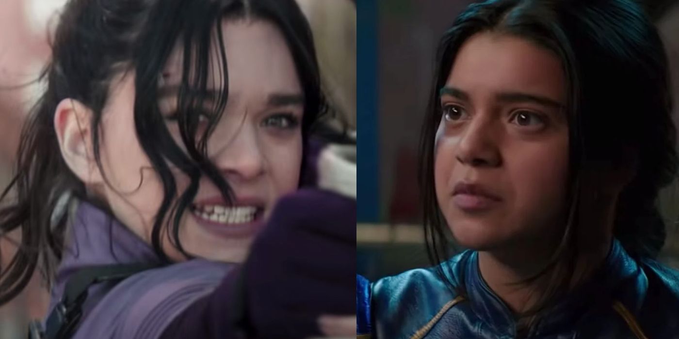 Hailee Steinfeld as Kate Bishop and Iman Vellani as Kamala Khan