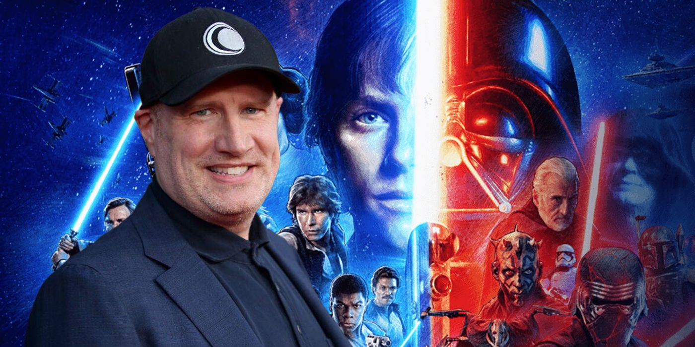 Kevin Feige with Star Wars images.