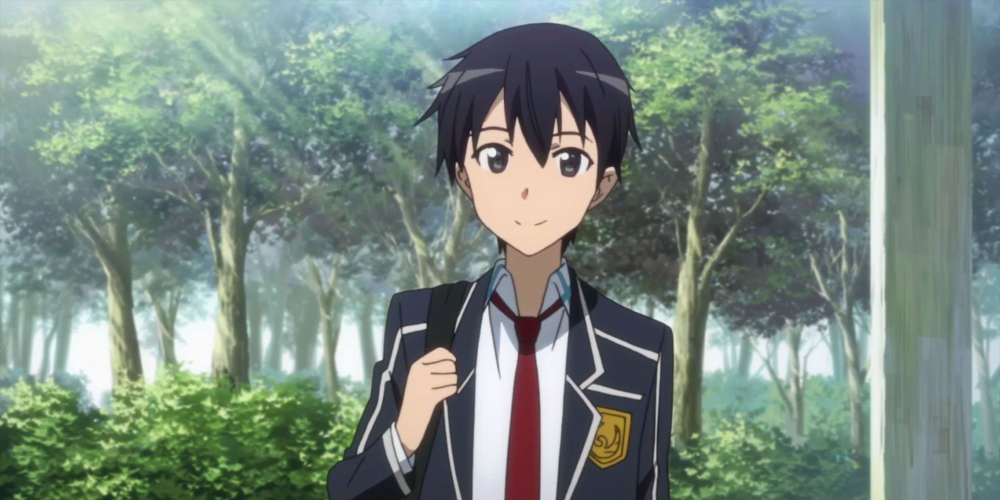 Kazuto in his school uniform in Sword Art Online