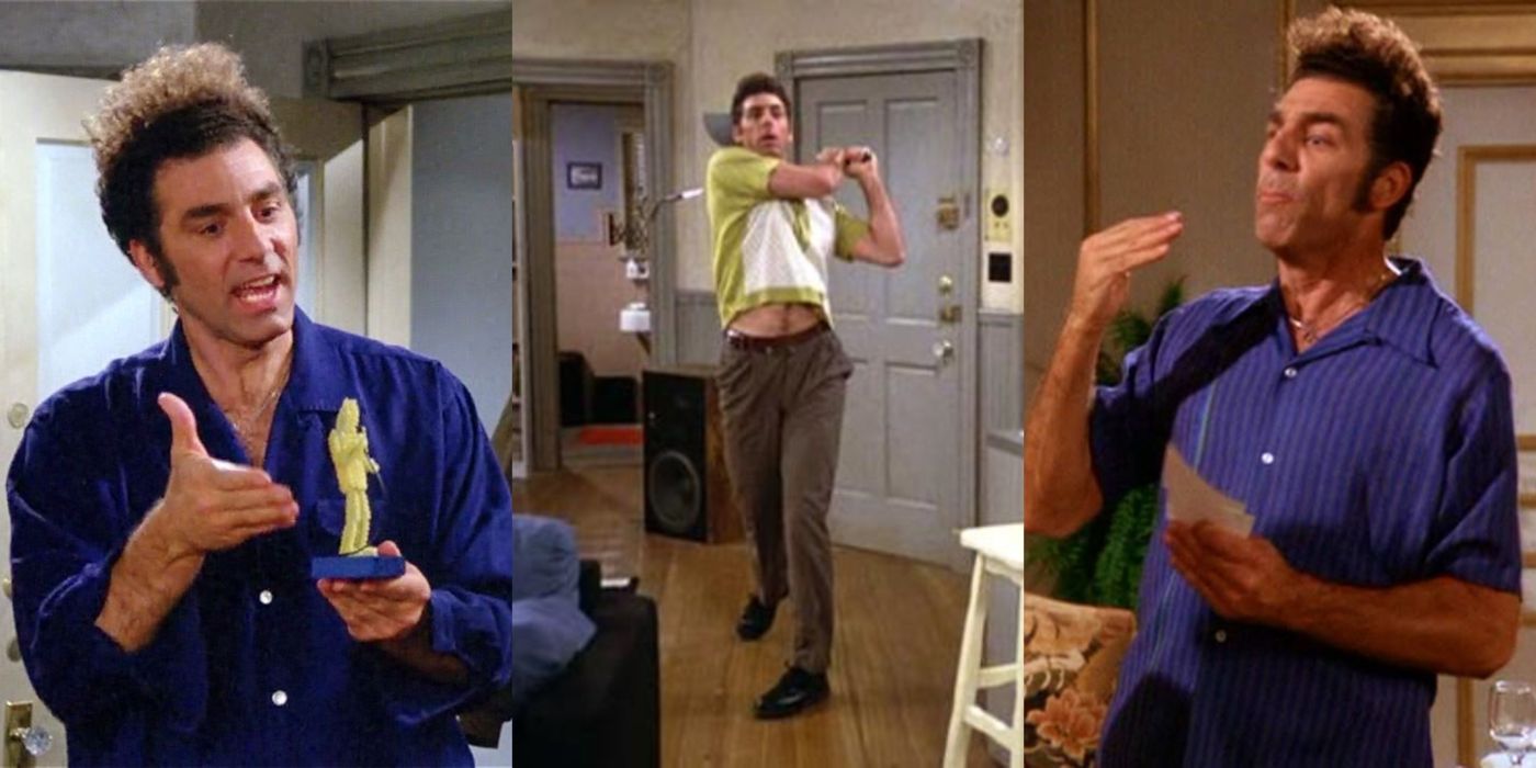 Three vertical images of kramer with fusiliers jerry, golfing and at miss America pageant
