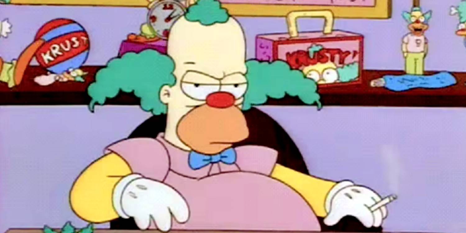 Krusty the clown smoking