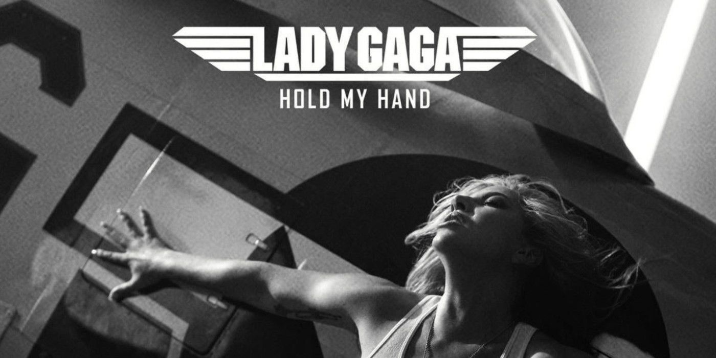 Lady Gaga in the cover art for Hold My Hand