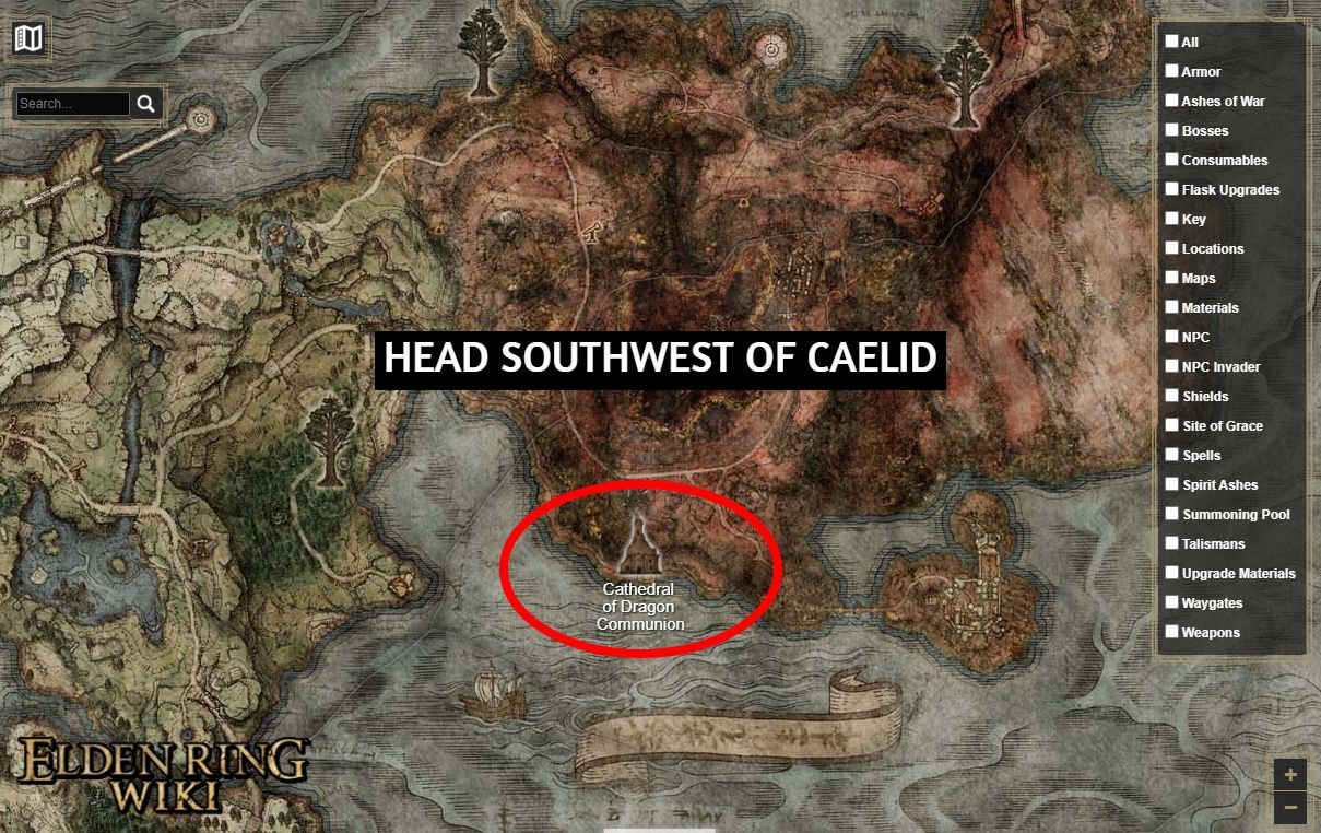 Elden Ring How to Find the Cathedral of Dragon Communion