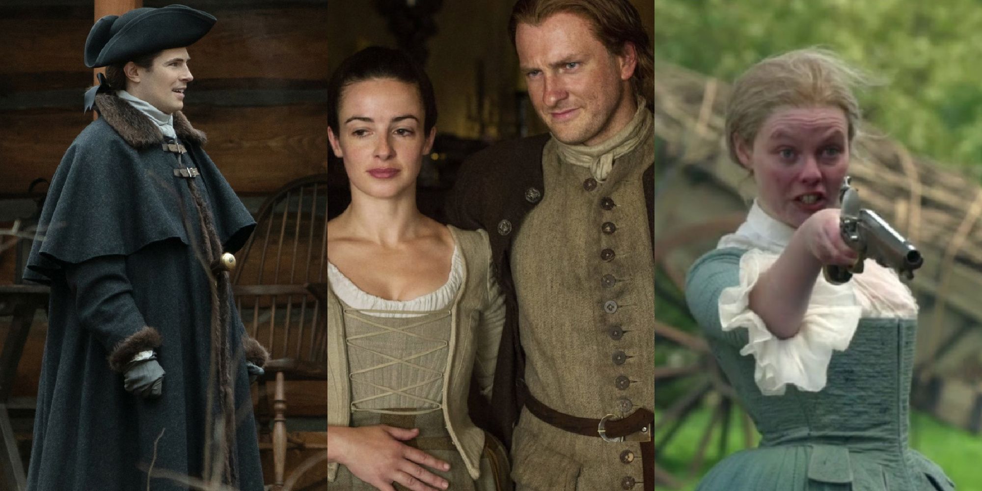 Lord John Grey, Jenny and Ian, and Laoghaire split image