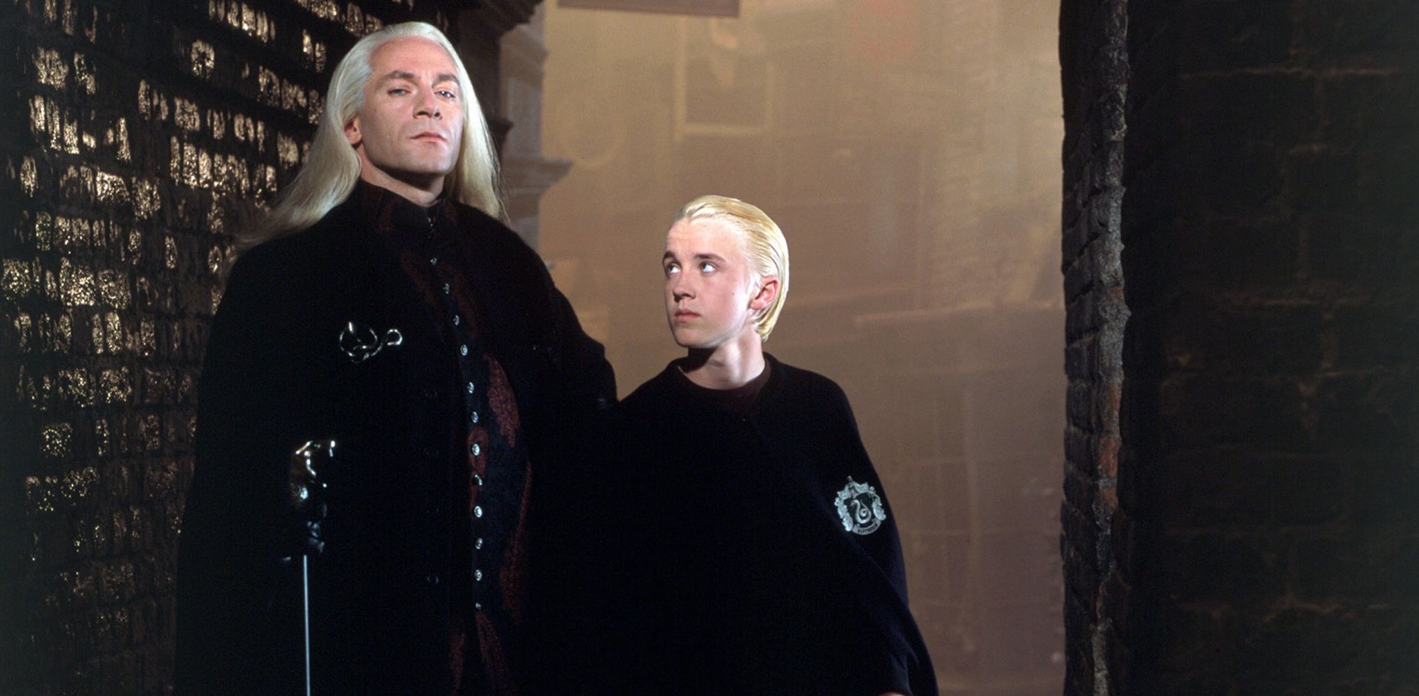 Lucius and Draco Malfoy in Harry Potter and the Chamber of Secrets