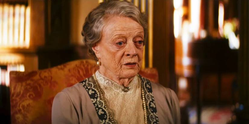 Maggie Smith as Violet looking concerned in Downton Abbey: A New Era