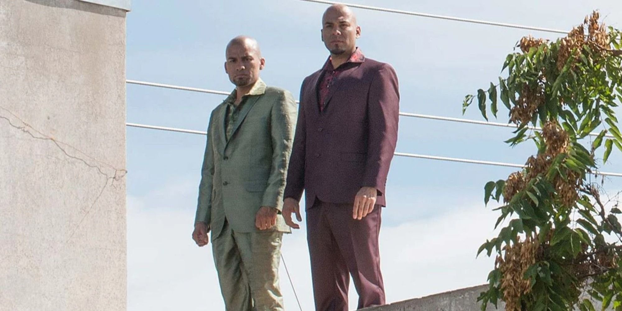Marco and Leonel Salamanca standing on a roof in Better Call Saul